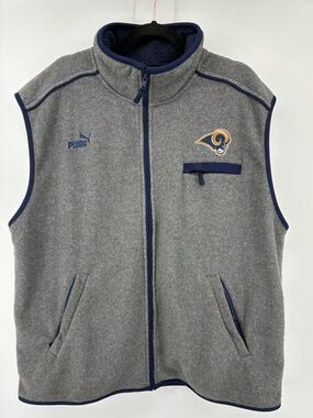 Puma x Los Angeles Rams Gray Fleece Vest with Logo